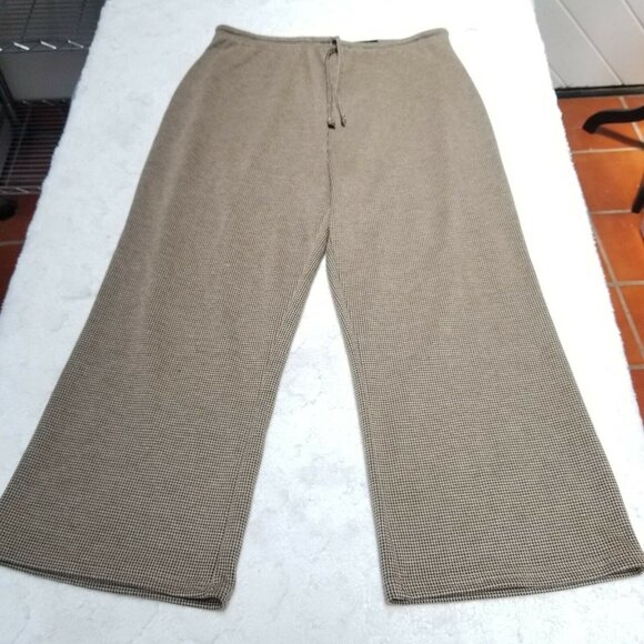 kathy ireland Pants - New Kathy Ireland Elevated Waist Houndstooth Cropped Pants Large  Brown Stretch